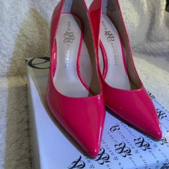 NEW ROCK & REPEPUBLIC HOT PINK METALLIC HEEL 7 - Picture 3 of 4